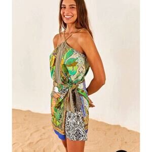 FARM NANI HALTER MINI MULTI-COLOR DRESS SIZE L